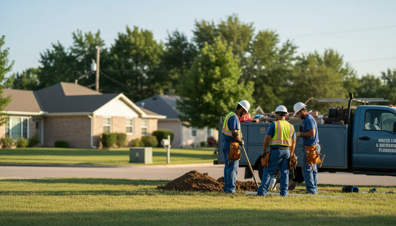 Residential water line and bathroom plumbing service in Thornton, WA